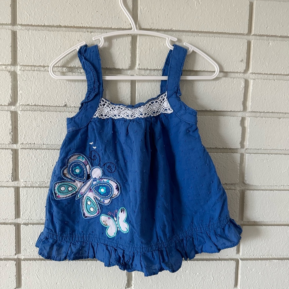 Vintage butterfly crew cut dress